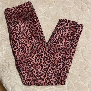 Balance Collection Pink Leopard Athletic Yoga Leggings Size: XL